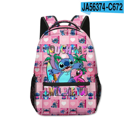 Stitch Primary School Student Anime Backpack Cartoon Large Capacity School Bag Printing Anime Kawaii Cartoon School Bag Mochila