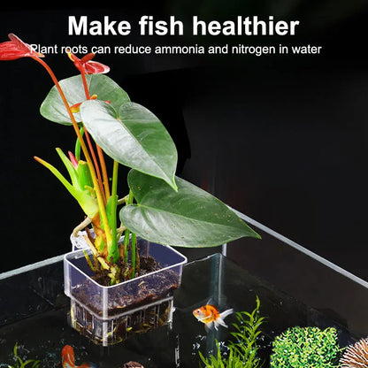 Fish Bubbles Aquarium Water Grass Cup Multiple plant hydroponics Hydroponic planting basket For fish tank landscape