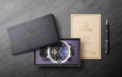 CASENO Fashion Trend Men's Blue Light Glass Night Light Scale Multi functional Fully Automatic Tourbillon Mechanical Watch 831BG