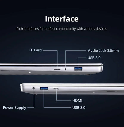 14.1 inch Laptop Computer Portable Windows 11 Intel Core i7-7500U Notebook 12GB RAM 1TB 2TB SSD Office Study Laptops