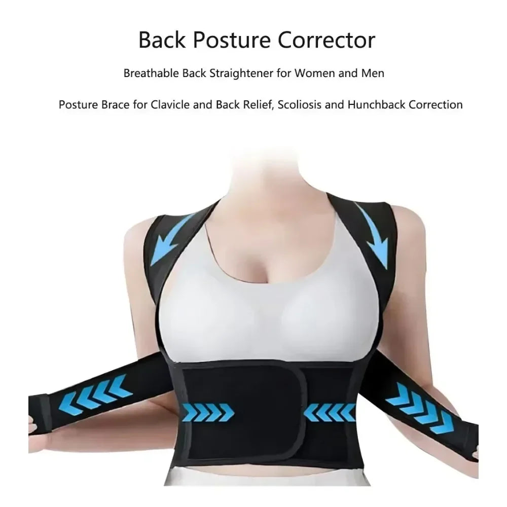 Posture Back Brace Adjustable Back Support Strap to Men and Women Prevent Spinal Distortion and Hunchback Suitable for Exercise