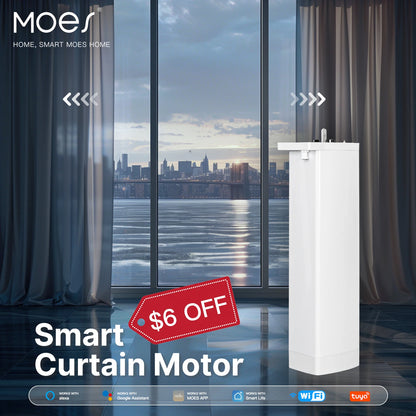 Smart Curtain Motor Electric WiFi and Zigbee Curtain Opener Remote Control For Curtain Track  Compatible with Alexa