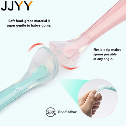 Baby Soft Silicone Spoon Candy Colored Child Food Feeding Spoon for Kids Travel Picnic Kitchen Tools