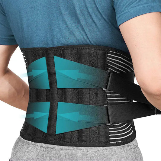 Back Braces for Lower Back Pain Relief with 6 Stays, Breathable Back Support Belt, Anti-skid lumbar support belt with 16-hole