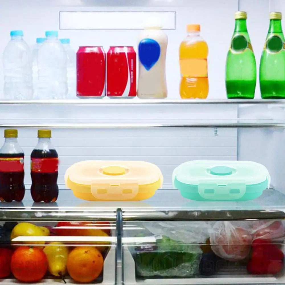 4pcs Refrigerator Organizer Food Storage Container with Lid Handle Fresh-Keeping Box Case Fridge Reusable Crisper Storage