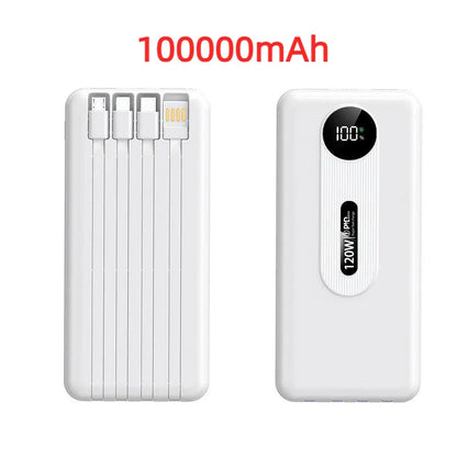 200000mAh 120W Mobile Power Bank Ultra Fast Charging Digital Display Battery Large Capacity Suitable For iPhone Huawei Xiaomi