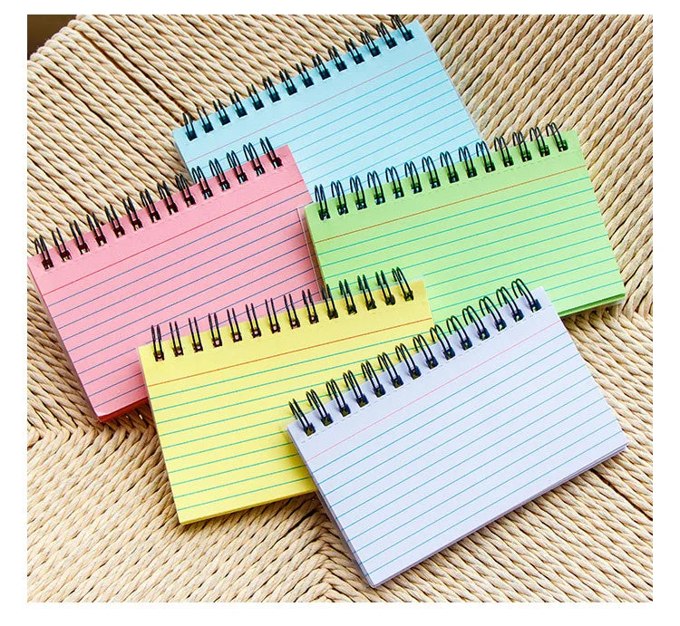 Simple Lined Spiral Notebook With Colorful Pages,Tearable Binding,Office Supplies Journal Diary Stationery Back To School