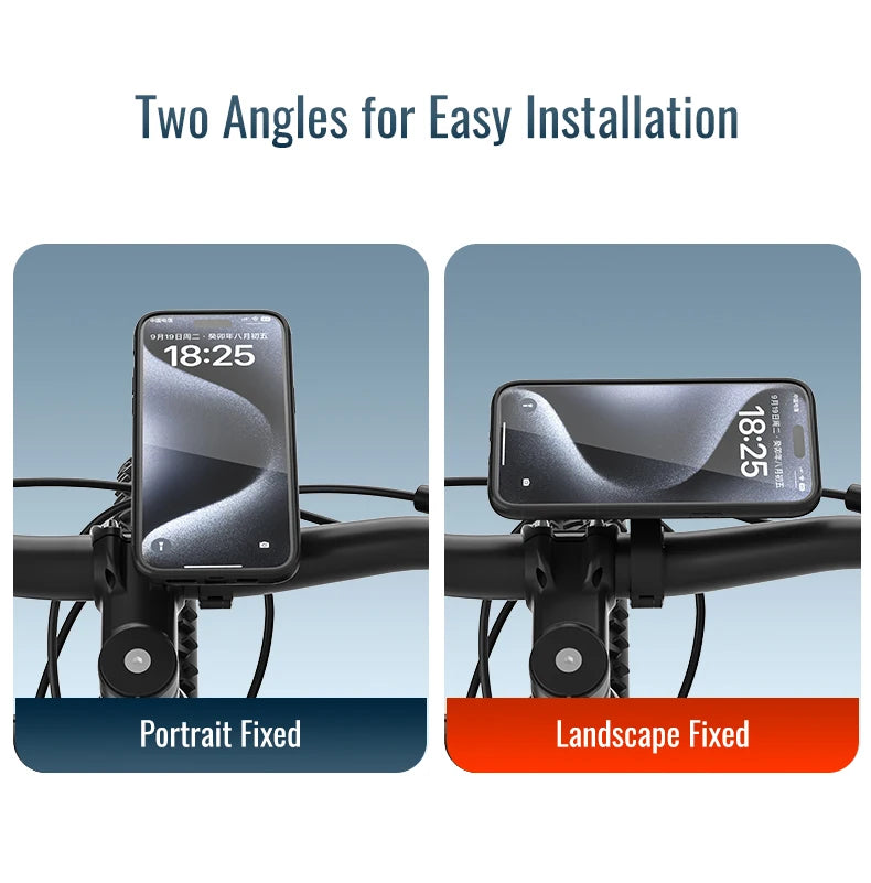 Magnetic Bike & Motorcycle Phone Mount - Universal Smartphone Holder with GPS Support, Secure Magnetic Attachment for Cycling