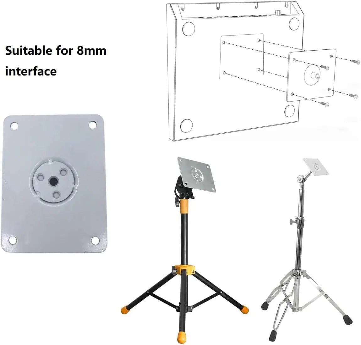 Electronic Mounting Stand Accessories 8mm Mounting Hole Plate for Electronic Controller Multi-Pad Drum Pads