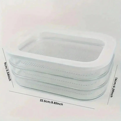 3-Tier Stackable Lunch Organizer – Fridge Container for Bacon, Cheese & Deli Meats w/Lid – Space-Saving Kitchen Storage