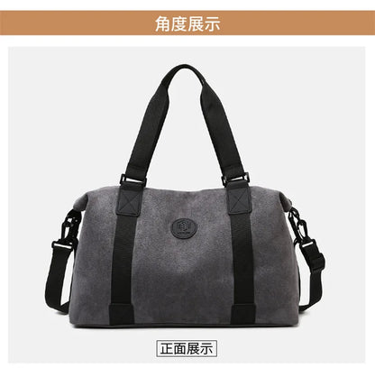 Men's Large Capacity Fashionable Short Distance Travel Totes New Suede Travel Handbag Women's Portable Sports and Fitness Bag