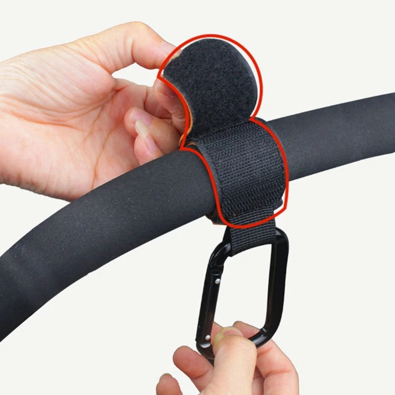1/2pcs Portable PU Leather Baby Stroller Hook Hanger Velcros Pram Hook Carabiner Cart Organizer Clip for Stroller Accessories