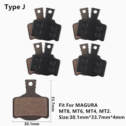 4Pairs Bike MTB Semi-Metallic Disc Brake Pads For Shimano B01S G01S A01S XTR XT SLX Deore Sram Guide Level HRD Red Etap Magura