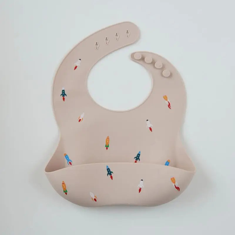 Baby silicone bib, bear bib, baby eating, children's complementary food, saliva bib, waterproof saliva towel