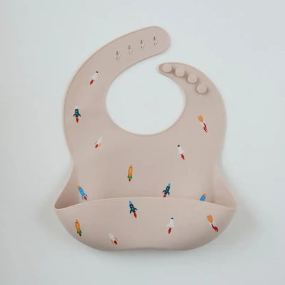 Baby silicone bib, bear bib, baby eating, children's complementary food, saliva bib, waterproof saliva towel