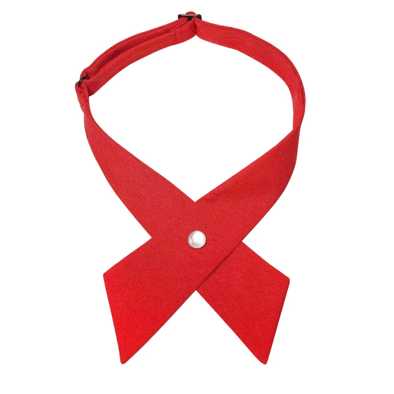 Crisscross Bow Tie Fashionsolid Color  Detachable Collar jk Apparel Accessories