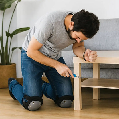 Practical Soft Work Knee Pads Protective Padding Black Professional Knee Pads Adjustable Straps Protective Knee Pads Hiking