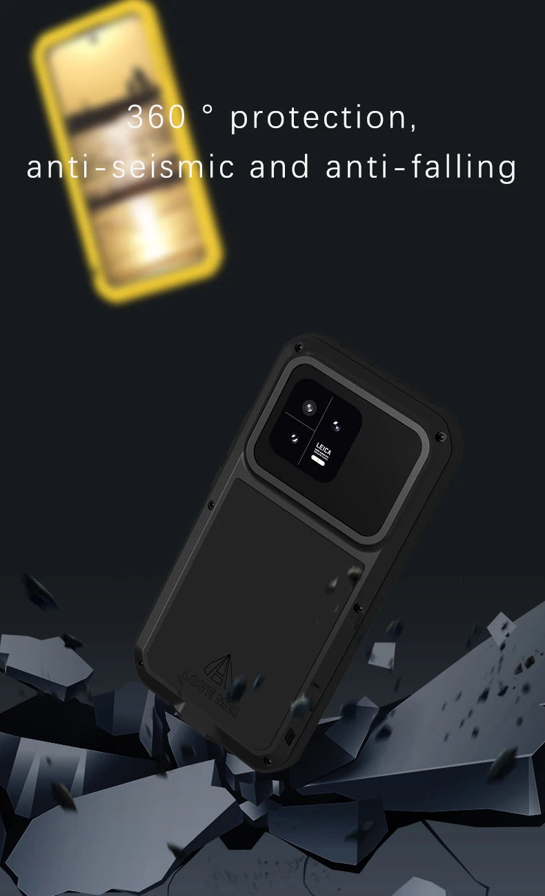 Love Mei Phone Case for Xiaomi 15 14 13 Pro 11 Silicone Military Grade Metal Protective Case Shock Proof Dust Proof Cover