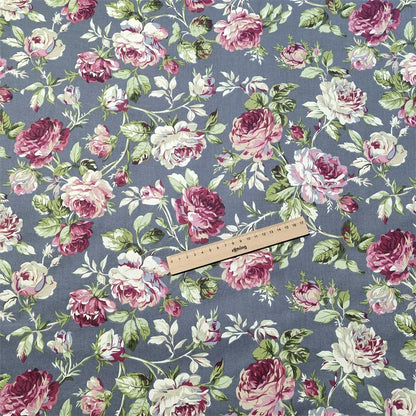 160x50cm Vintage Rose Flower Cotton Fabric Cotton Bedding Cotton Clothing Hair Ring Fabric