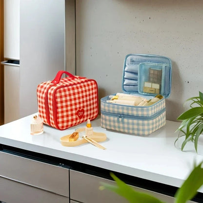 Storage Organizer Large Capacity Makeup Bag Portable Double-layer Clothing Storage Bag Handheld Waterproof Toiletry Bag Girl