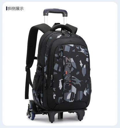 School Rolling backpack bag School Bags with wheels Student wheeled Backpacks for boys Children School Trolley Bag Waterproof