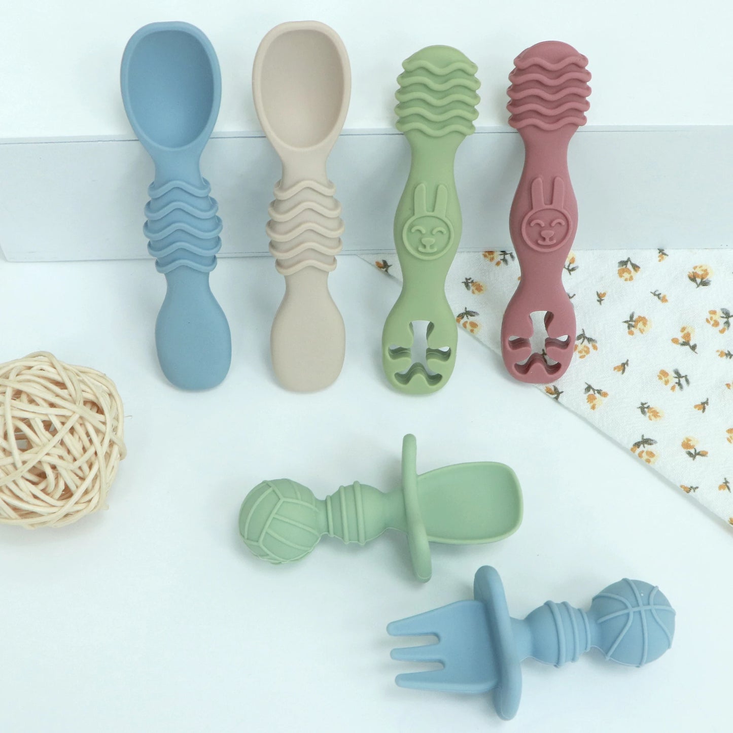 Fashion New 4-Pack Silicone Toddler Spoon Cutlery - Baby Feeding Supplies Toddler Food Supplies, Noodles, Perfect Christmas Gift