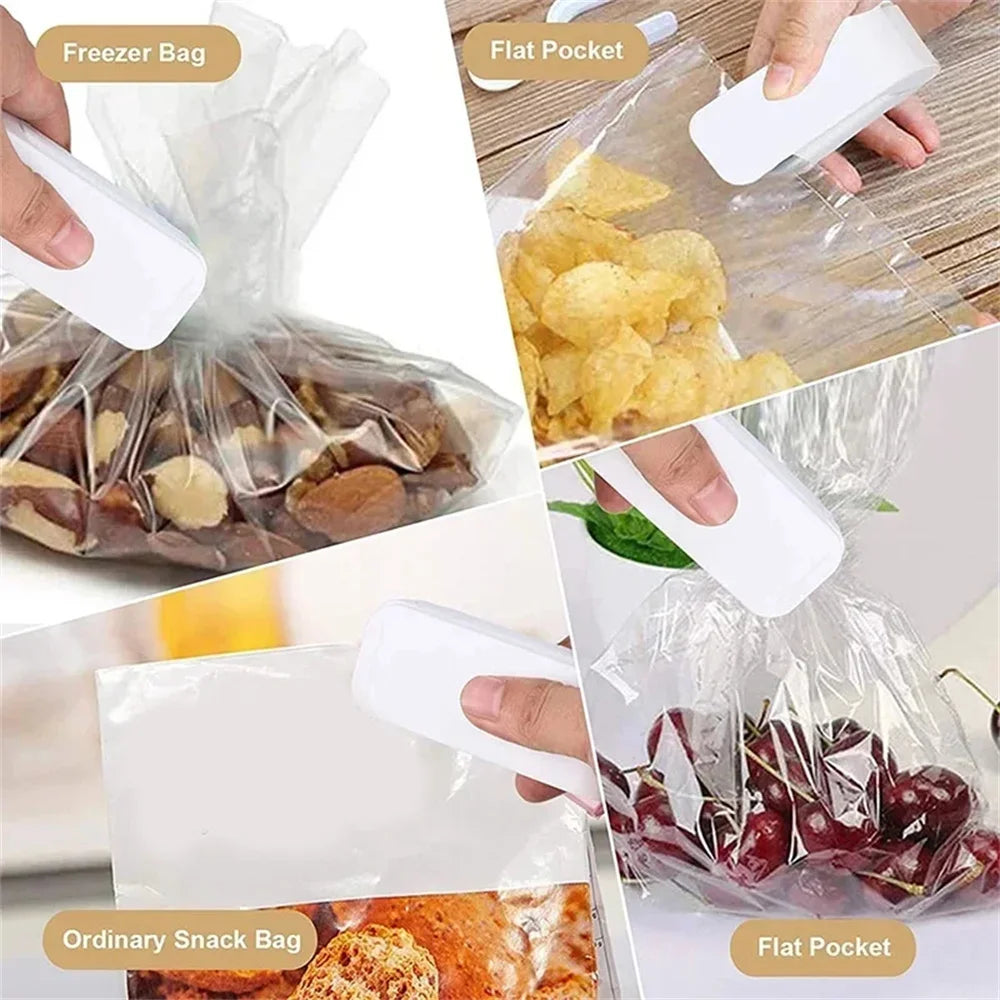 Mini Packaging Sealer Portable Plastic Bag Clip Sealing Machine Food Storage Seal Snack Sealing Household Kitchen Gadgets