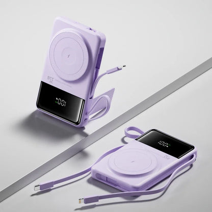 New Portable Built in Cables Magnetic Wireless Power Bank PD35W Fast Charging 20000mAh Large Capacity Powerbank for iPhone 16 15