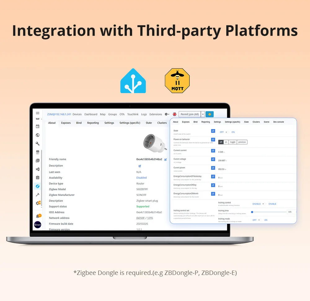 SONOFF S60ZB EU/UK iPlug Zigbee Smart Plug ZIgbee Router Device Overload Protection ENergy Monitoring Timer Control via Alexa