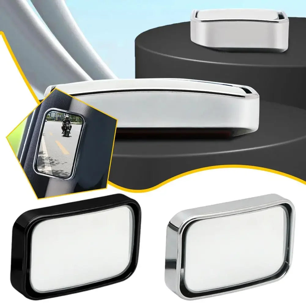 2Pcs Car Convex HD Mirror for Back Passenger Adjustable Self-Adhesive Blind Spot Rear View Mirror Wide Angle Rearview Mirror