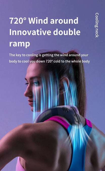 New Wearable Neck Fan Hanging Neck Fan Rechargeable Semiconductor Cooling Bladeless Fan Outdoor Personal Fan Wearable Cooler