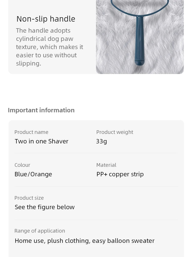 Portable Clothes Lint Roller Remover Lint Fabric Shaver， Removes Pet Hair Lint Particles From Clothes Cleaning Tool