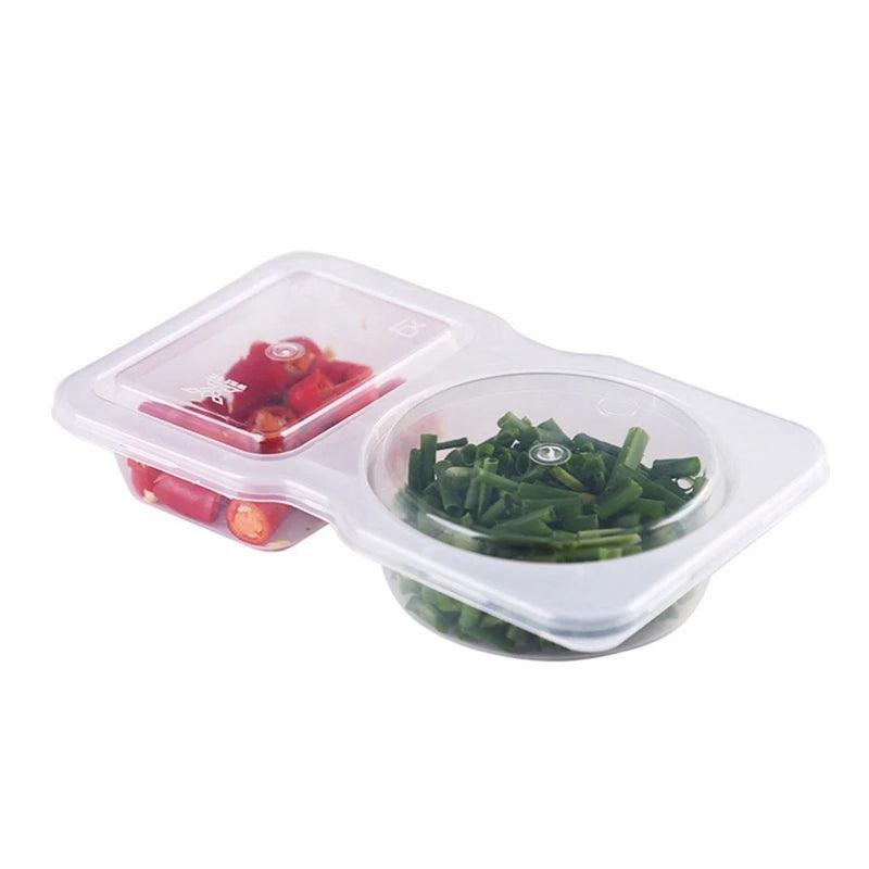 20pcs Plastic Double Compartment Condiment Containers with Lids, Reusable, Disposable 2-Compartment Snack Cups for To-Go Sauces