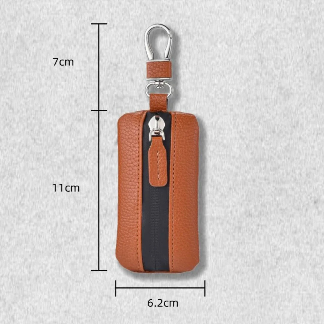 Unisex PU Leather Key Case for Car Key Wallet Pocket Key Holder Organizer Pouch Key Organizer Large Capacity Zipper Key Bag