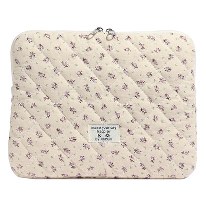Laptop Sleeve for 11-15 Inch Laptop Tablet Puffy Quilted Floral Laptop Case Coquette Aesthetic Puffy Laptop Sleeve Cover Case