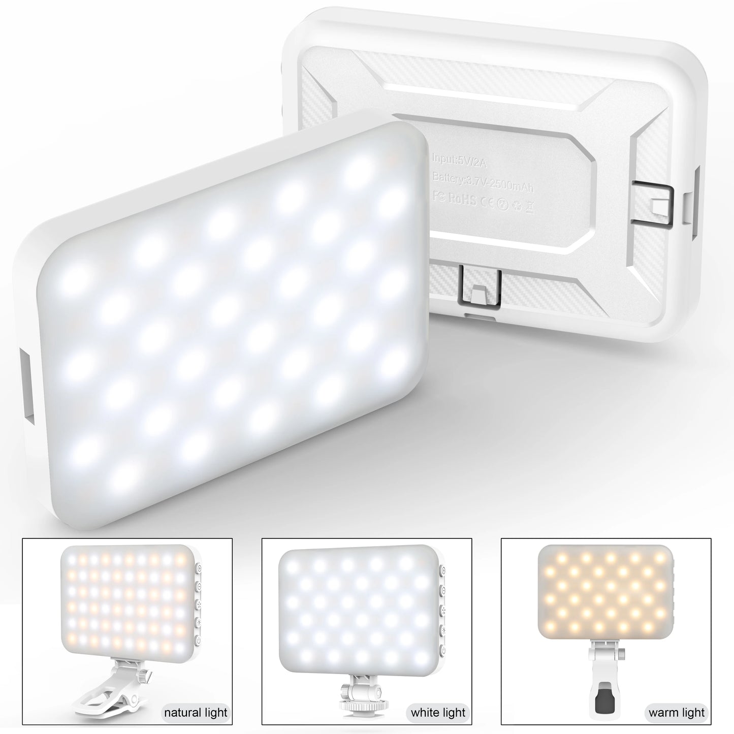 Led Photo Fill Light Dimmable,for Phone,iPhone,Photography Video Lighting for Video Recording, Makeup,TikTok,Selfie,Vlog