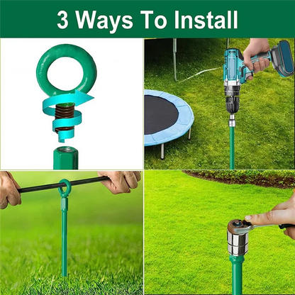 18in Ground Anchors Kit,Helix Earth Ground Anchor,Heavy Duty Shed Anchor Hook for Camping Tent,Canopies,Swing Sets,4Pcs HOT