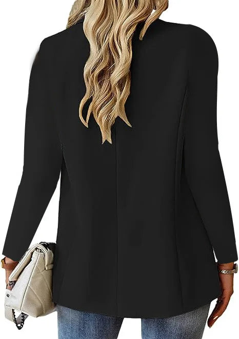 Office Elegant Blazer For Women 2025 Autumn Fashion Casual Solid Long Sleeve A Buckle Pocket Slim New In Outerwears Blazer Mujer
