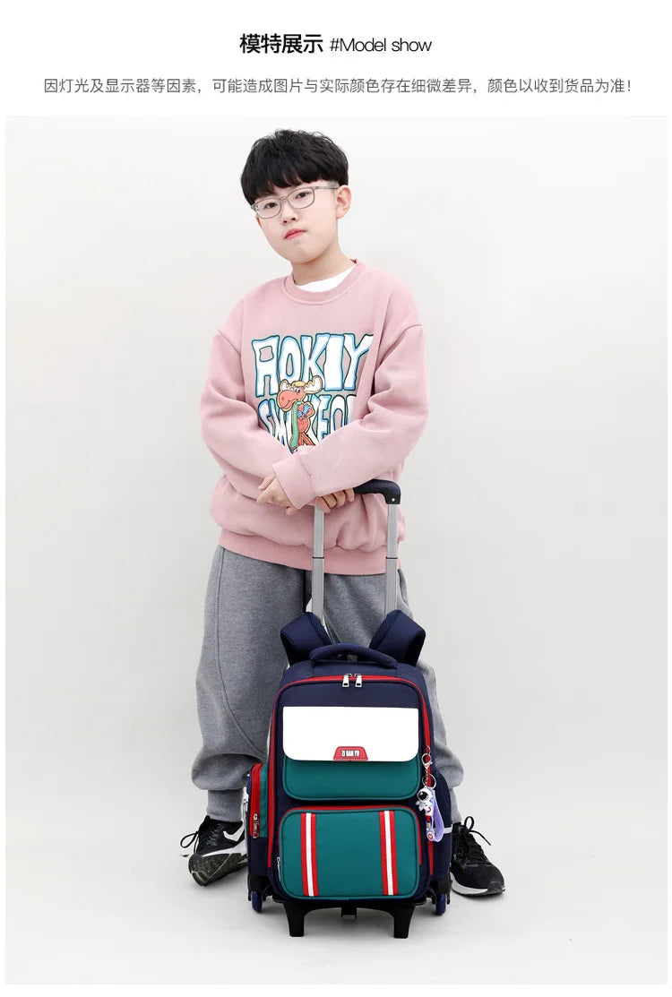 Rolling Backpacks for Primary School Children Trolley School Student Backpack Wheeled Bag Back To School Backpacks with Wheels