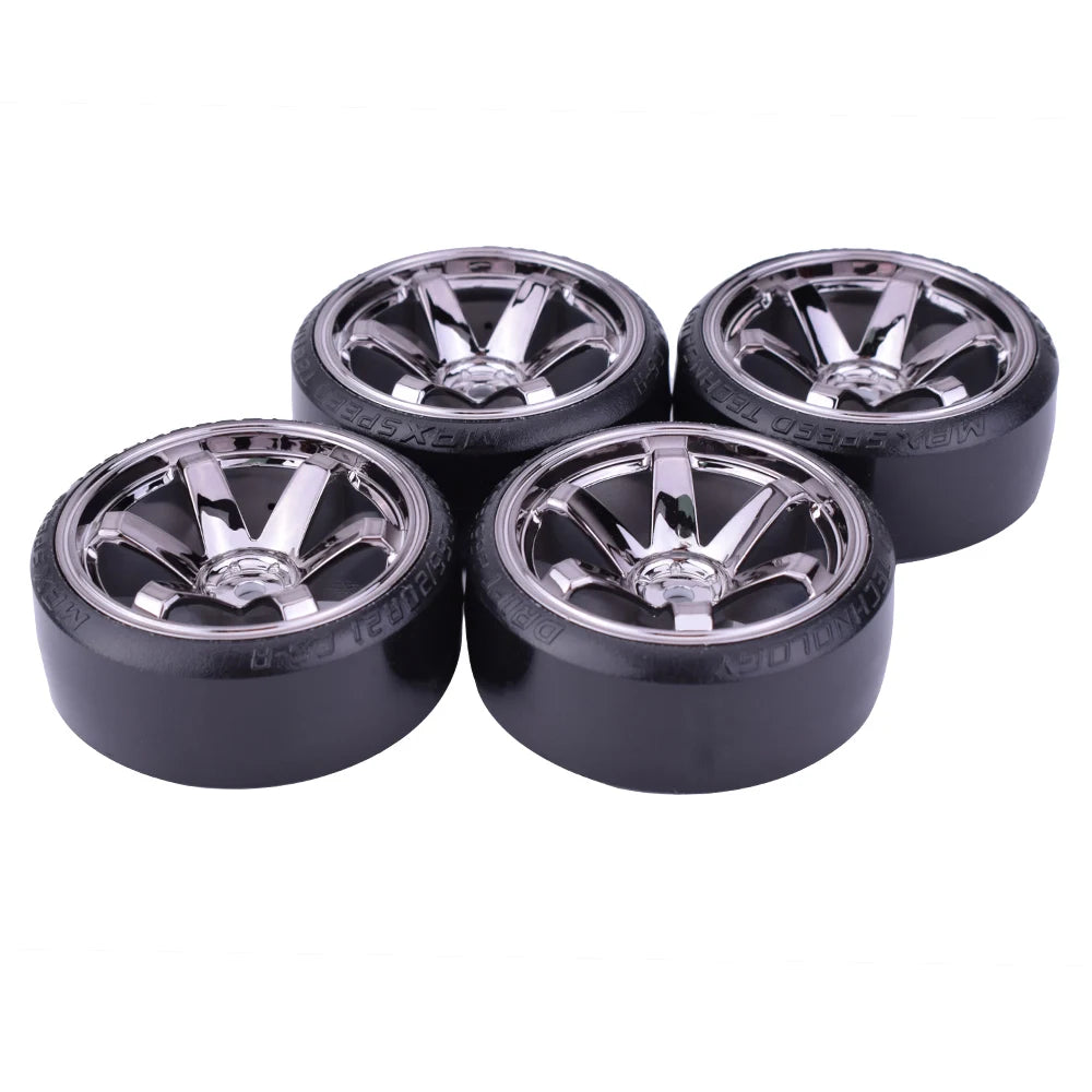 4Pcs AUSTAR Drift Car Tire Wheel Rim Hard Wheel Tyre for 1/10 Traxxas HSP Tamiya HPI Kyosho On-road Drifting RC Car Vehicle Part