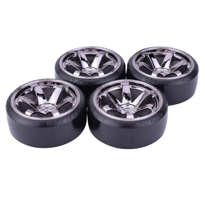 4Pcs AUSTAR Drift Car Tire Wheel Rim Hard Wheel Tyre for 1/10 Traxxas HSP Tamiya HPI Kyosho On-road Drifting RC Car Vehicle Part