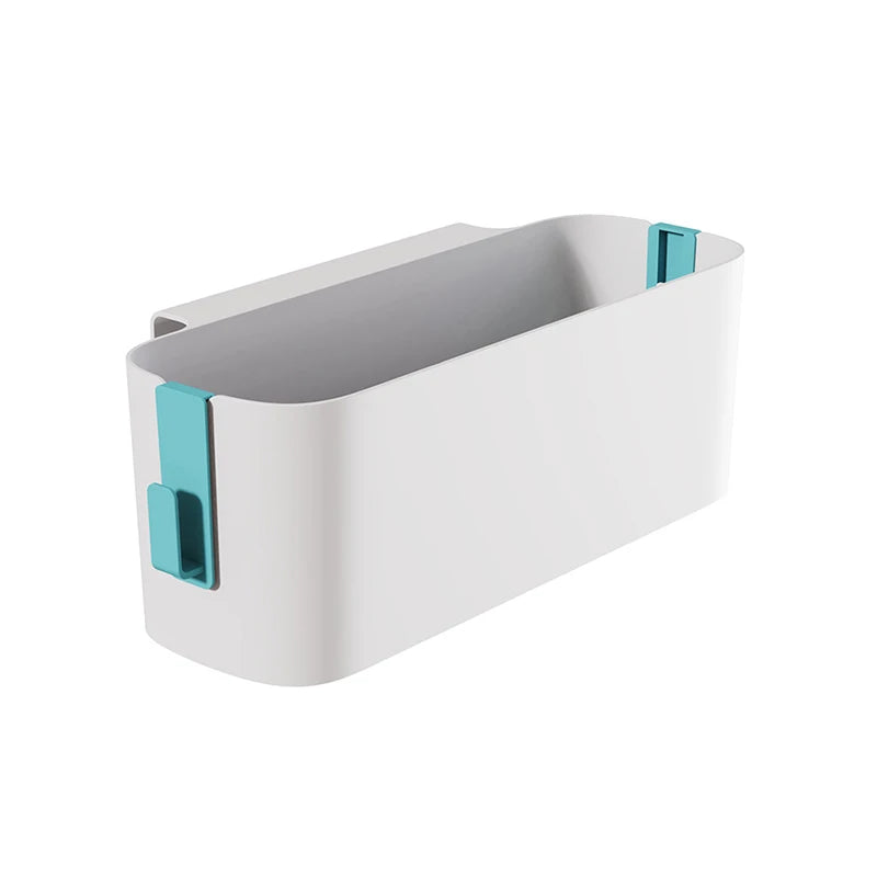 Bedside Plastic Storage Caddy with Removable Hook Hanging Basket Sundries Organizer Box Holder Shelf for Dorm Room