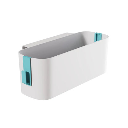 Bedside Plastic Storage Caddy with Removable Hook Hanging Basket Sundries Organizer Box Holder Shelf for Dorm Room