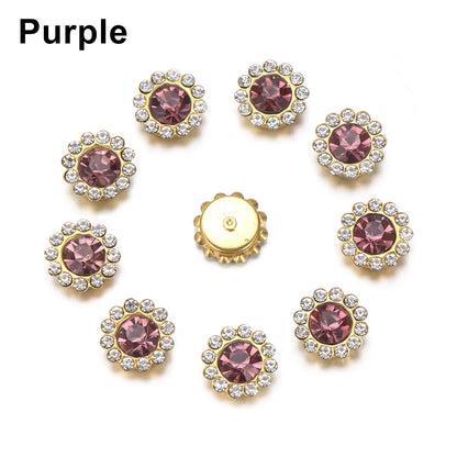 10 PCs 15/20/25MM Round Metal Rhinestone Buttons for Clothing DIY Sewing Accessories Wholesale Luxury Fashion Apparel Decoration
