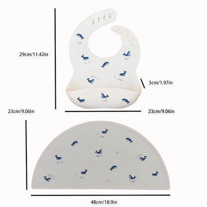 Baby silicone bib, bear bib, baby eating, children's complementary food, saliva bib, waterproof saliva towel