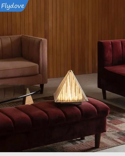 Bedroom Bedside Decorative Art Lamp Pyramid Living Room Floor Lamp Designer Light and Shadow Study Atmosphere Glass Desk Lamp