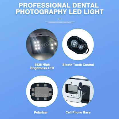 Dental Flash Photography  Light LED Photo Video Flash Light Oral Lamp with Tripod Polarizer Dentist Tool for Dentistry