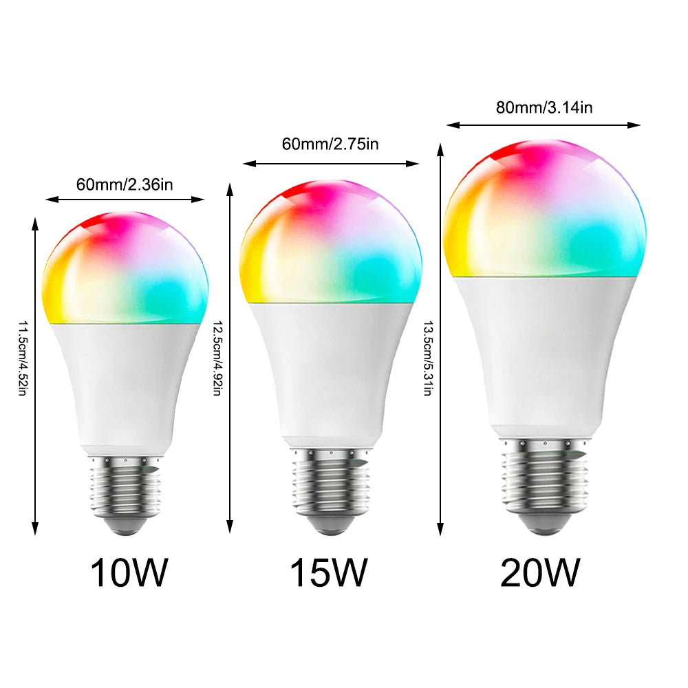 10W 15W 20W E27 LED Bulb Light Color Changing Spotlight IR Remote Control LED Bulb Smart RGBW Atmosphere Light Bar Home Decor