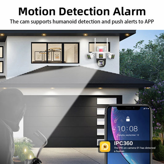 Linook 12MP,6K,3 lenses,WiFi monitoring camera,CCTV outdoor WiFi camera,IP camera,PTZ security protection camera,Security camer