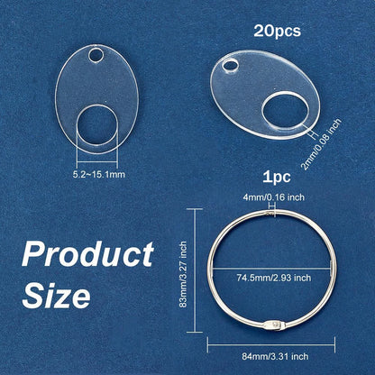 20Pcs Acrylic Bobbins Organizers Cross Stitch Tread Holder & Metal Ring Thread Bobbins Organizers for Sewing Storage DIY Crafts